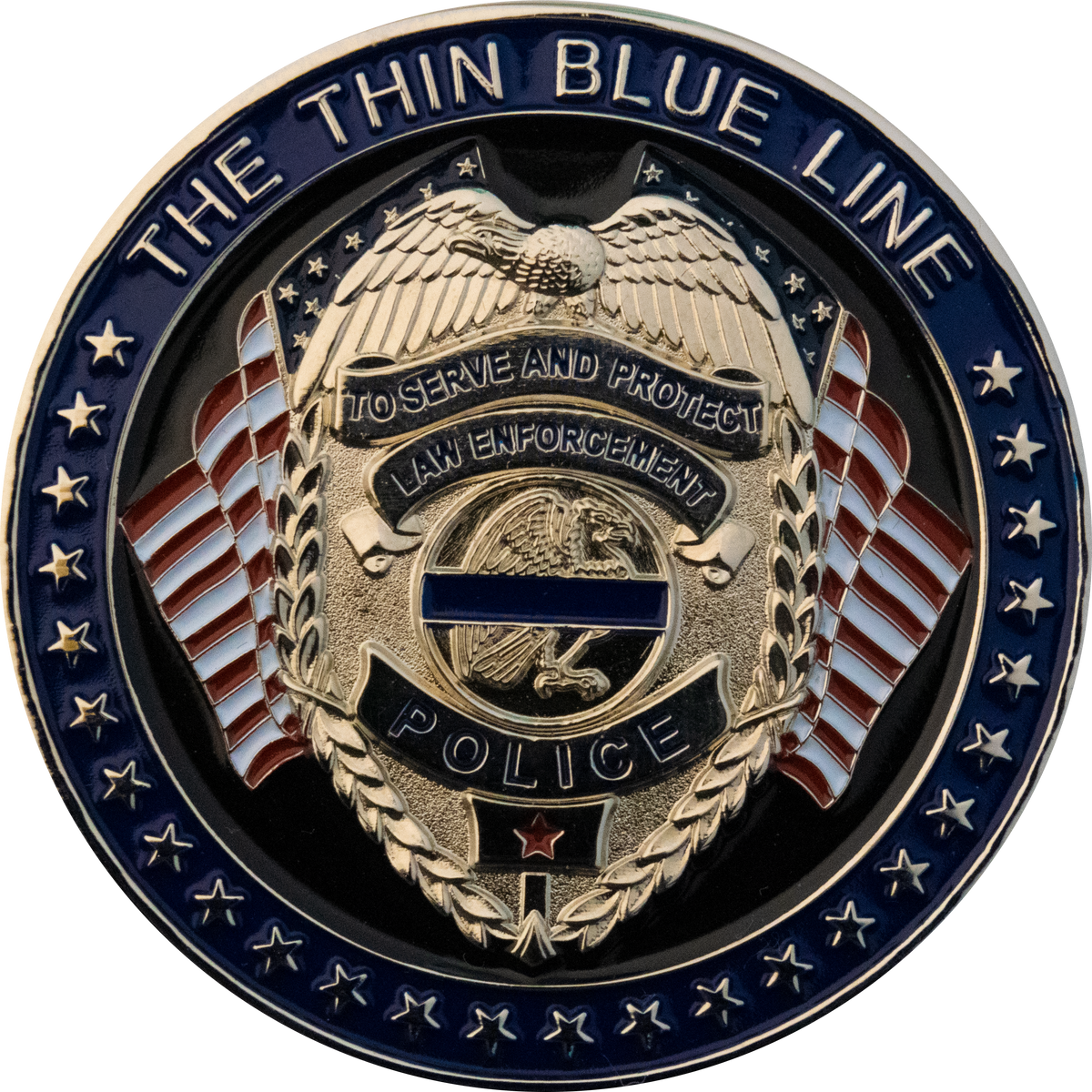Thin Blue Line Coin - Engravable